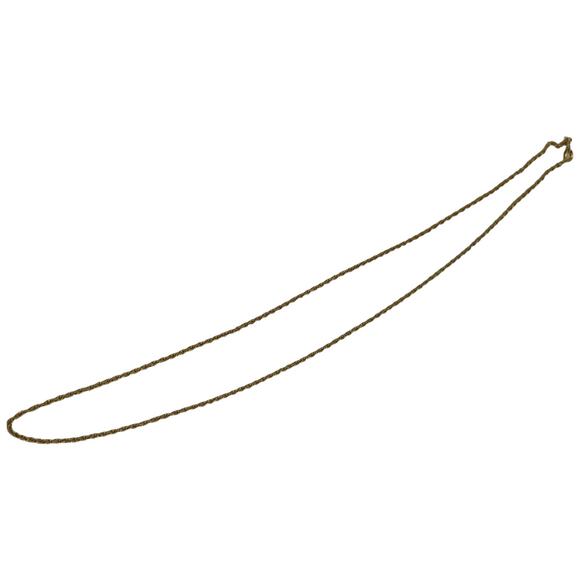 Delicate Gold Tone Chain Necklace Simple Minimalist Rope Twist Long 24 inch - Picture 7 of 12